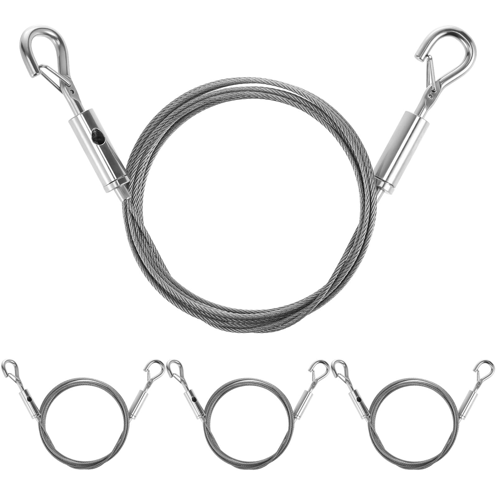 Câble inoxydable double crochet fil suspension image réglable x4