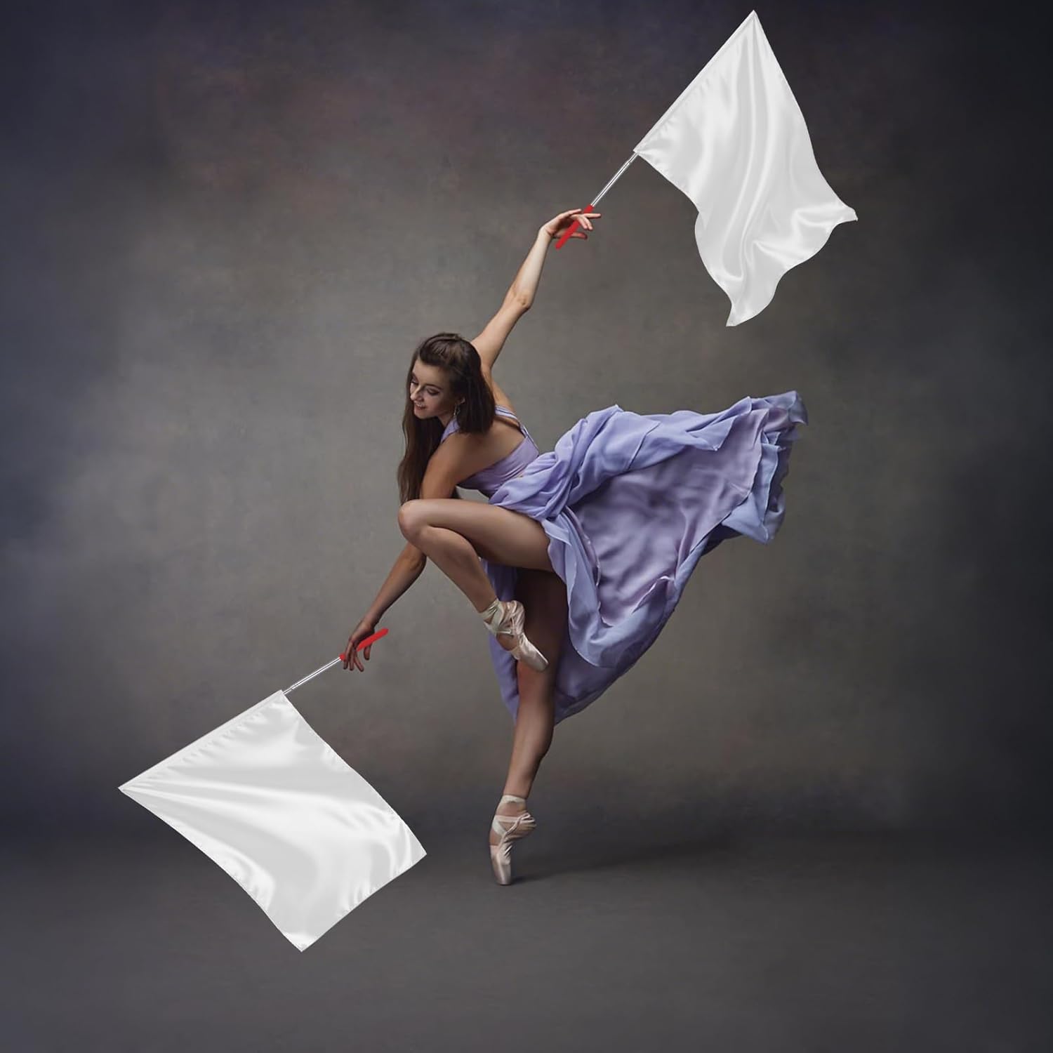 10 PCS Worship Flags for Dance Church 20 x 27 Inch Praise Dance Flags with 2 Telescopic Poles for Team Outdoor Practice Performance Church Services