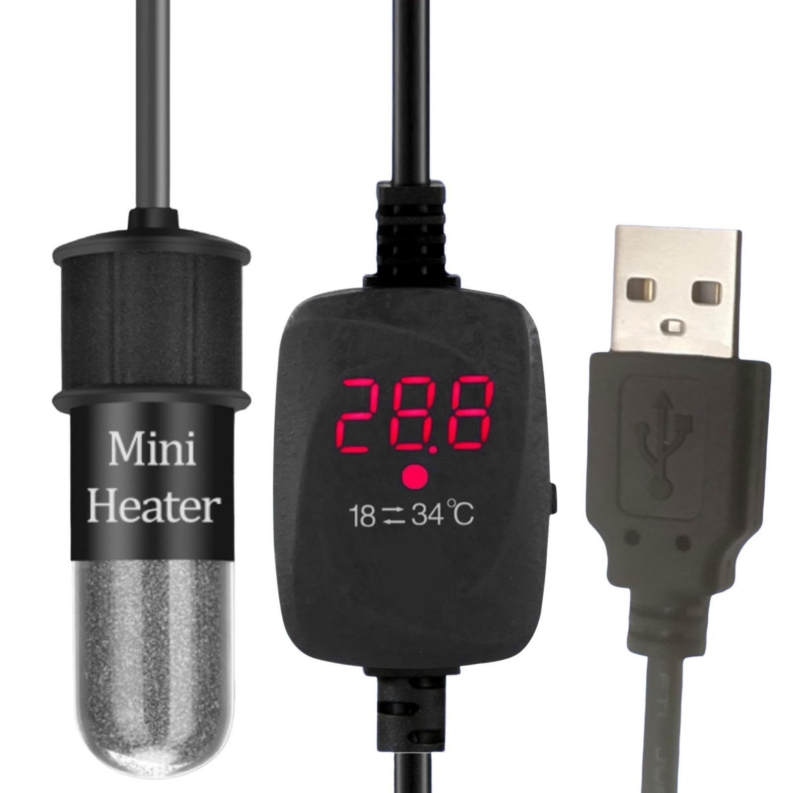 Colcolo Aquarium-Heizung, intelligenter Thermostat, 10 W, Mini-Heizstab für Aquarien, Kampffischtanks, Reptilien-Terrarium, Celsius, mit Stromausfall