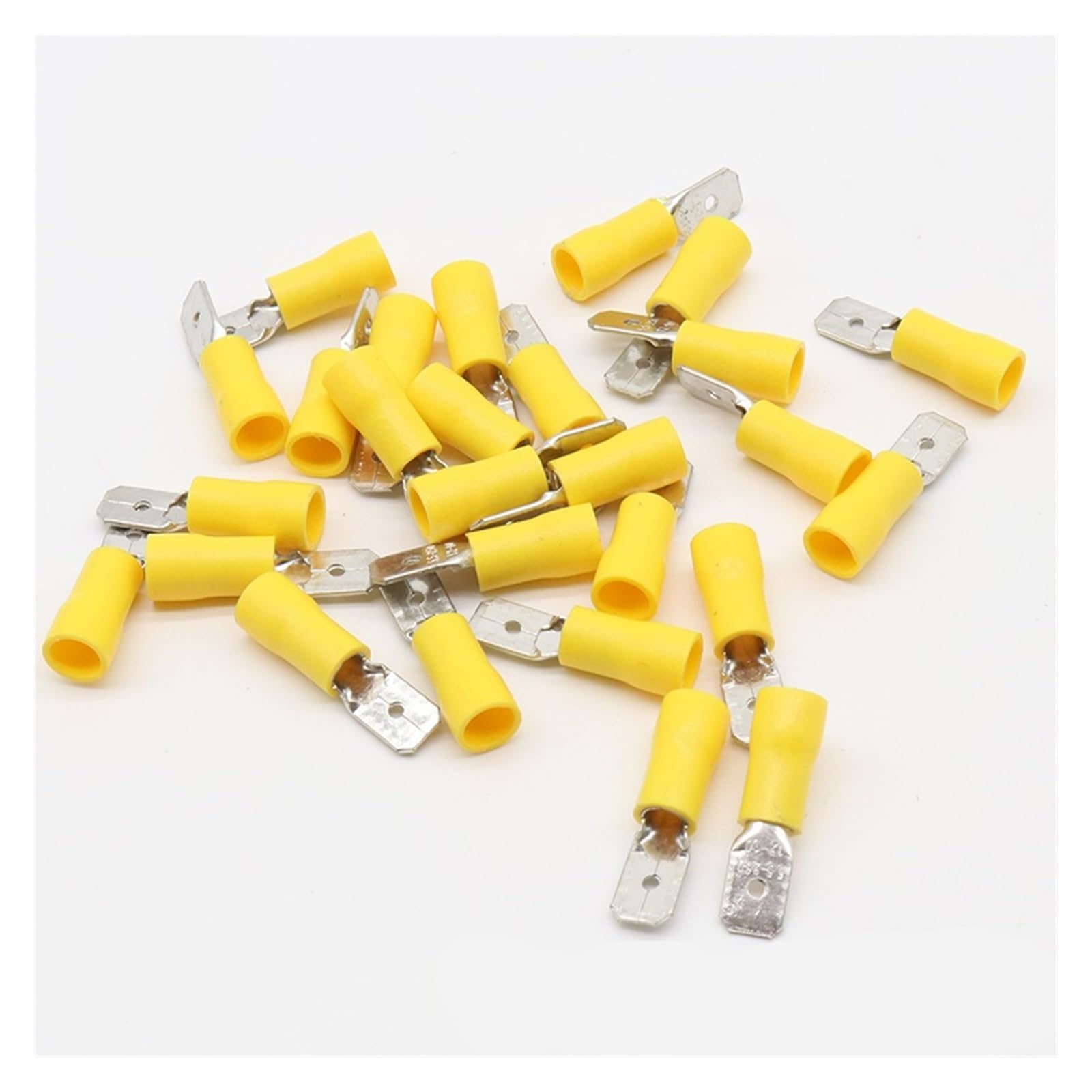 REIUAFWYGV MDD5-250 MDD5.5-250 male Insulated Spade 100PCS/Pack Quick Connector Terminals Crimp Terminal AWG MDD