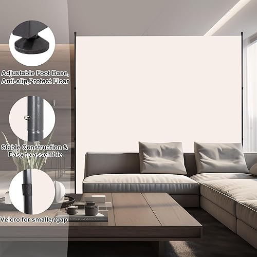 Miniatura 65 de Divisor de habitación plegable con ruedas, divisor de 6 pies de alto para separación de habitaciones, divisores y divisores móviles de habitación,