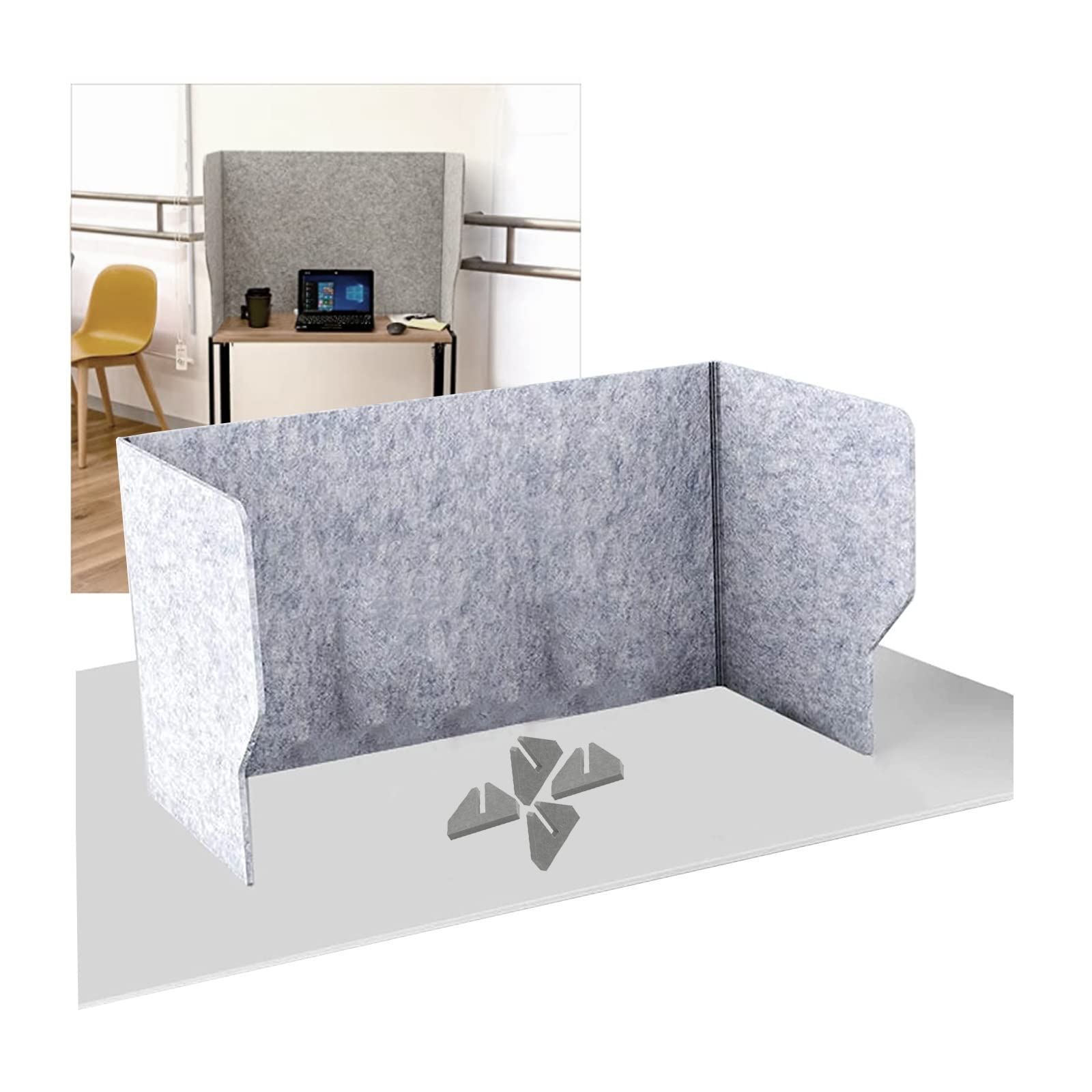 Séparateur de bureau acoustique pliable réduction du bruit portable 24
