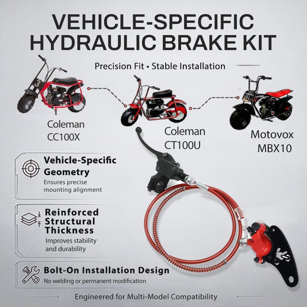 Mini Bike Hydraulic Brake Caliper Bracket kit for Motovox MBX10 97cc Coleman CT100U CC100X 98cc Mini Bike