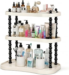 3 Tier Bathroom Counter Organizer, Decorative Vanity Makeup Storage Shelf