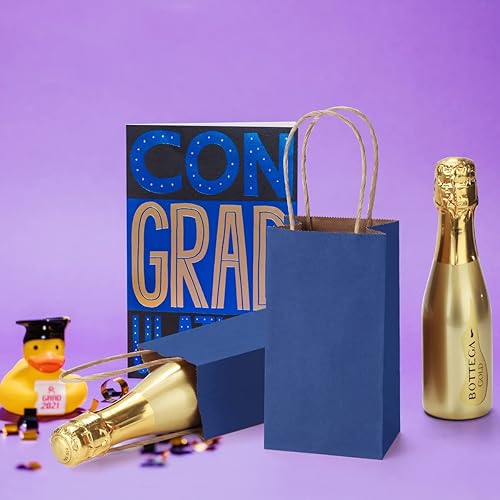 Miniatura 5 de BagDream Paquete de 100 bolsas pequeñas de papel kraft de 3.5 x 2.4 x 6.7 pulgadas con asas, bolsas de regalo a granel, mini bolsas de regalo para