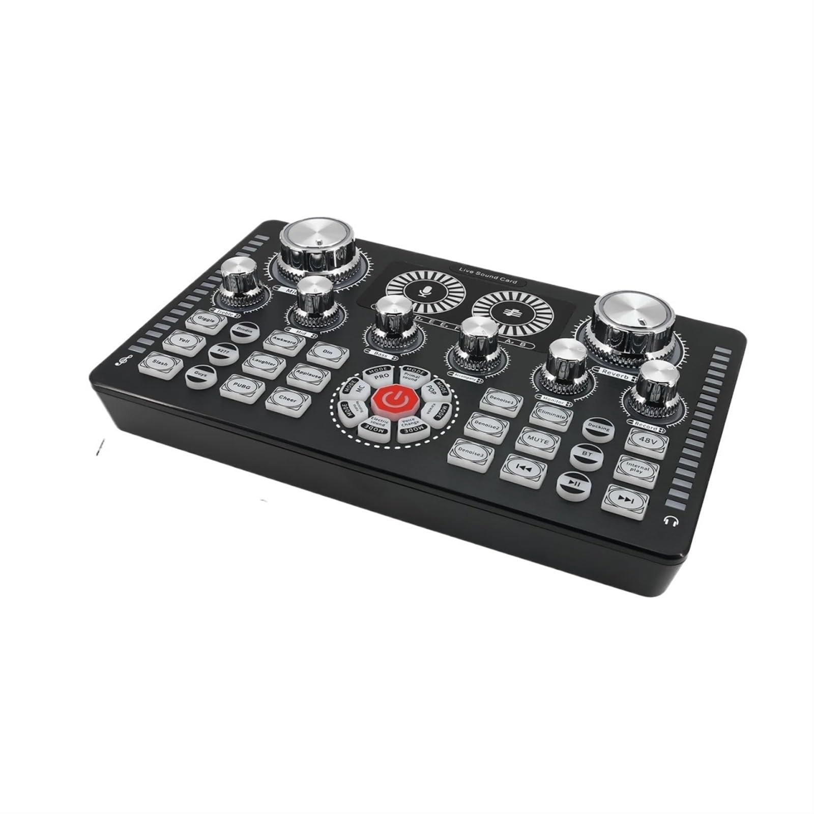 Kontrolery DJ-skie, Karta dźwiękowa na żywo Podcast Sprzęt DJ-ski Zgodny z 48V Phantom Mikser audio Mikser dźwięku Zmieniacz głosu do transmisji na żywo