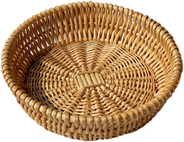 NUTRIUPS Natural Handmade Bread Basket for Serving,11.8inch Round Bread Basket,Wicker Fruit Basket