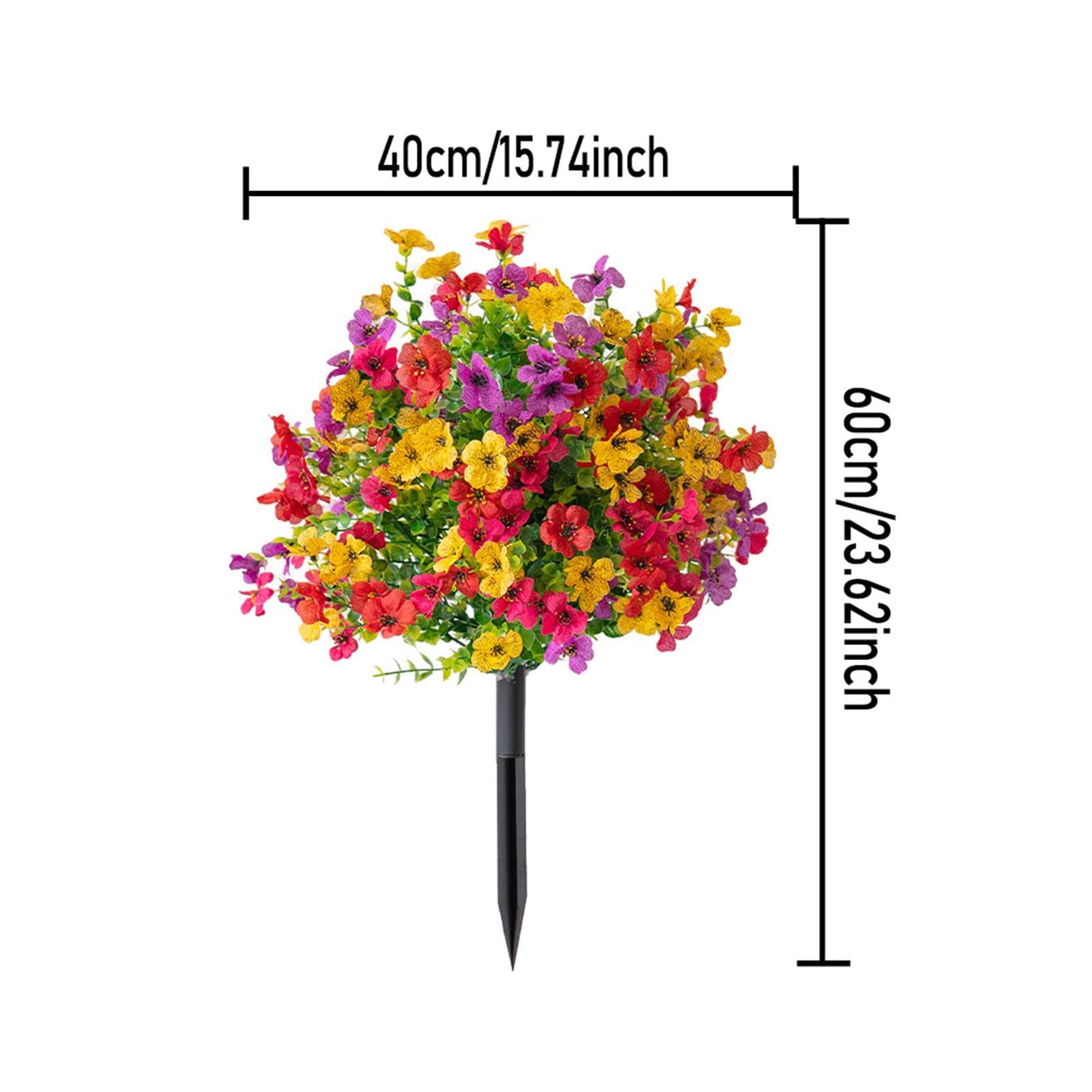 Qianly Kunstblumen Bund Künstliche Blumen Gartenstrauß Zierpflanze mit Stiel Dekoblume aus PP für Balkon Fensterbank Wohnzimmer für Hochzeitsdekoration, Buntes Violett