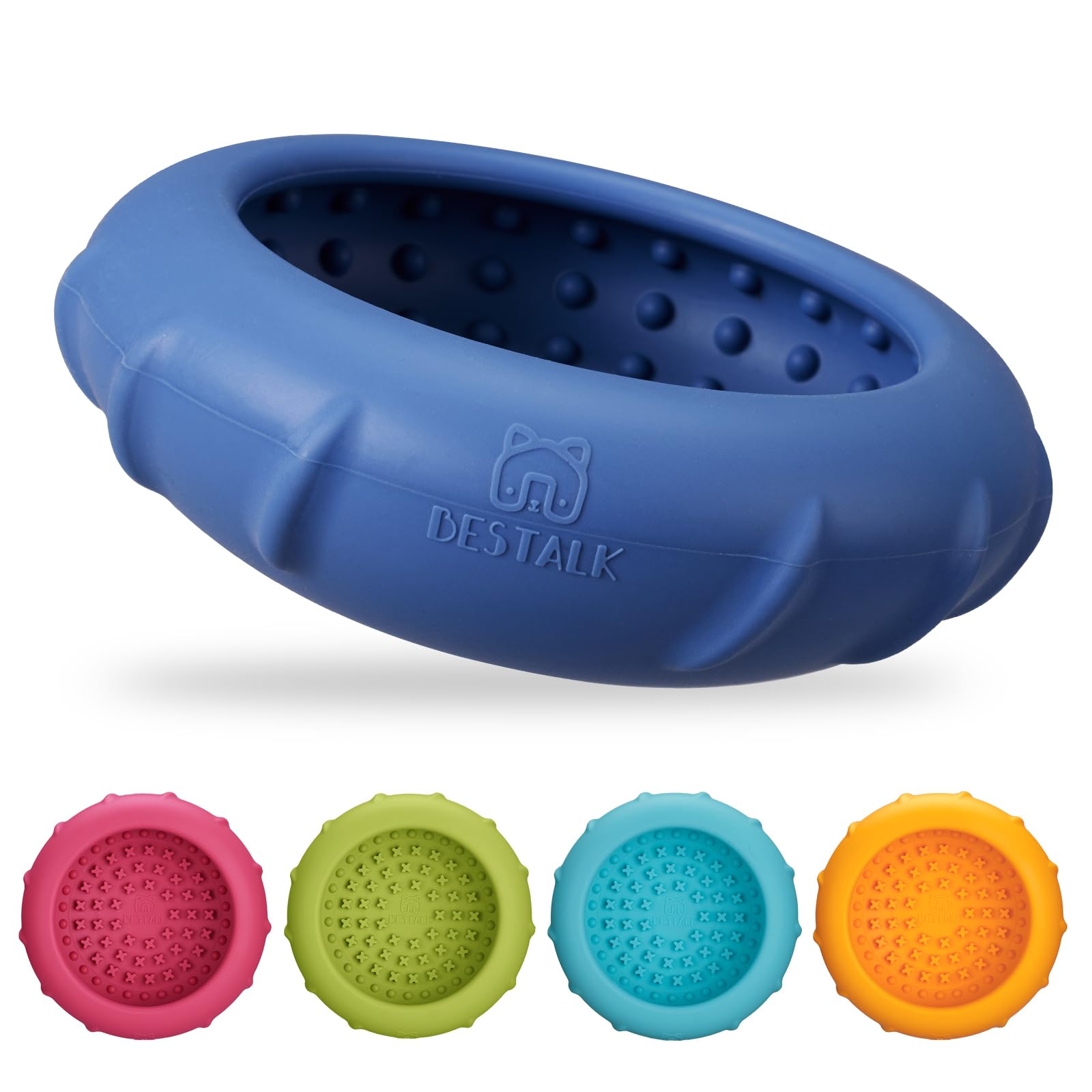 Dog Lick Bowl, Bestalk Wobbly Freeze Bowl Enrichment Feeder for Dogs, Anxiety Relief Lick Mat Puzzle Toy for Distraction, BPA Free Silicone, Dishwasher Safe(Dark Blue,S)