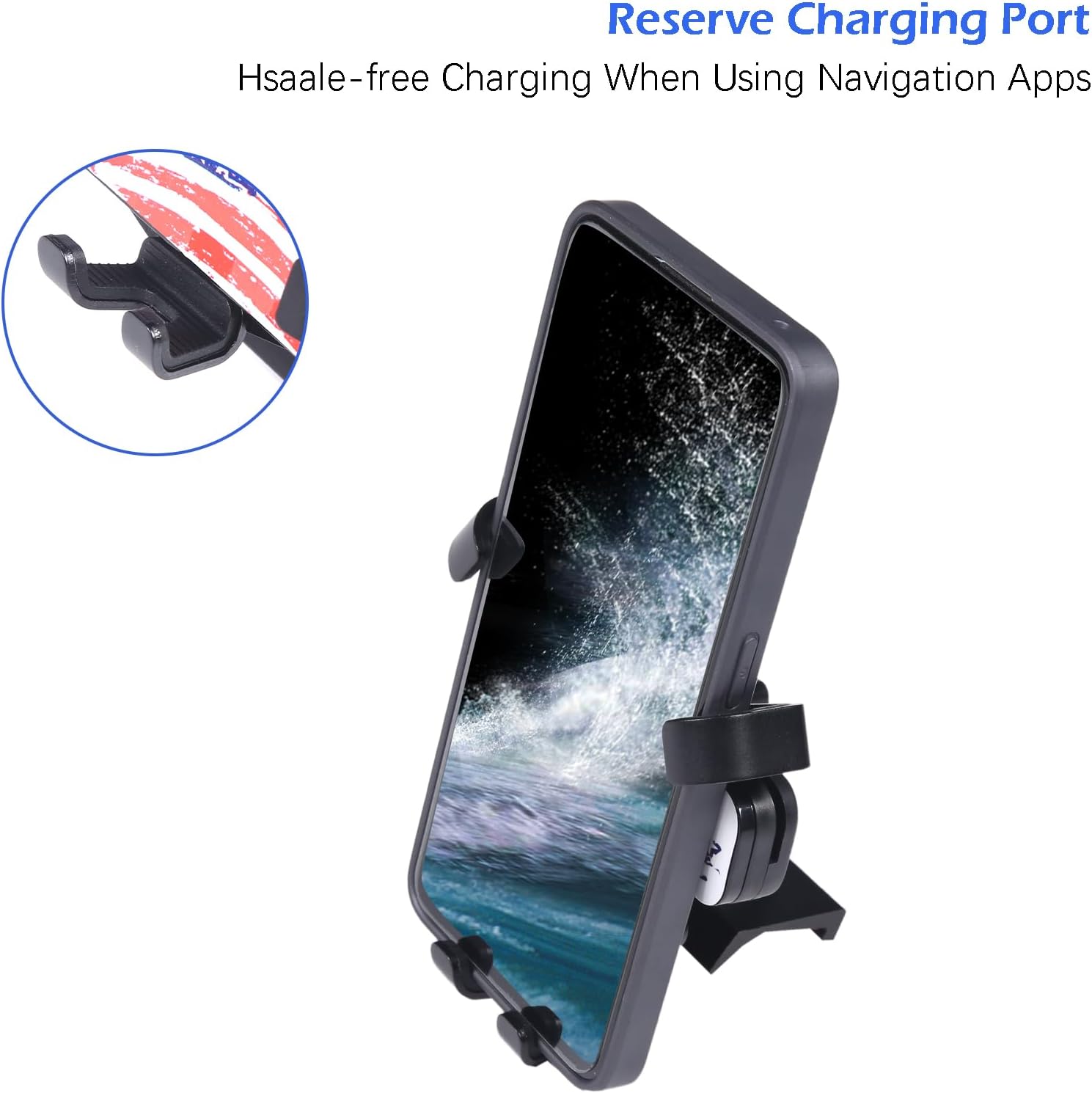 Car Phone Mount Fit for Tacoma 2016-2022,Phone Mount for Car Vent,Dashboard Hands Free Car Phone Holder Mount,Retractable Straight Phone Stand,Black (US Flage Style)