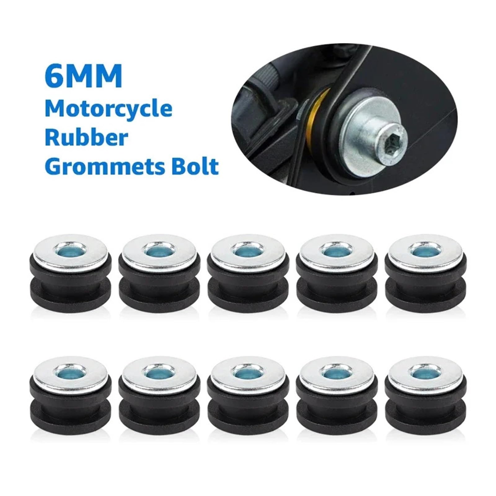 jiningxinxin 6MM Rubber Grommets For Motorcycle Fairings(30pcs)