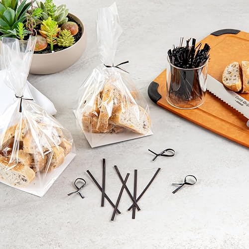 Vista 20 de Restaurantware Bag Tek - Lazos giratorios de 4 pulgadas para bolsas de golosinas, 500 lazos duraderos para bolsas de café, alambre de metal flexible