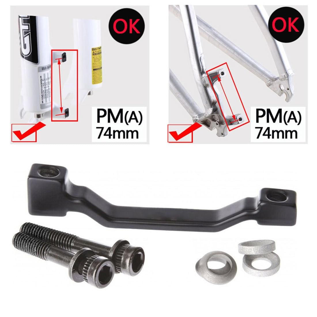 Adattatore Freno A Disco Bici - Per Montaggio 180 Mm, Lega Alluminio, Mountain Bike - Foto 9