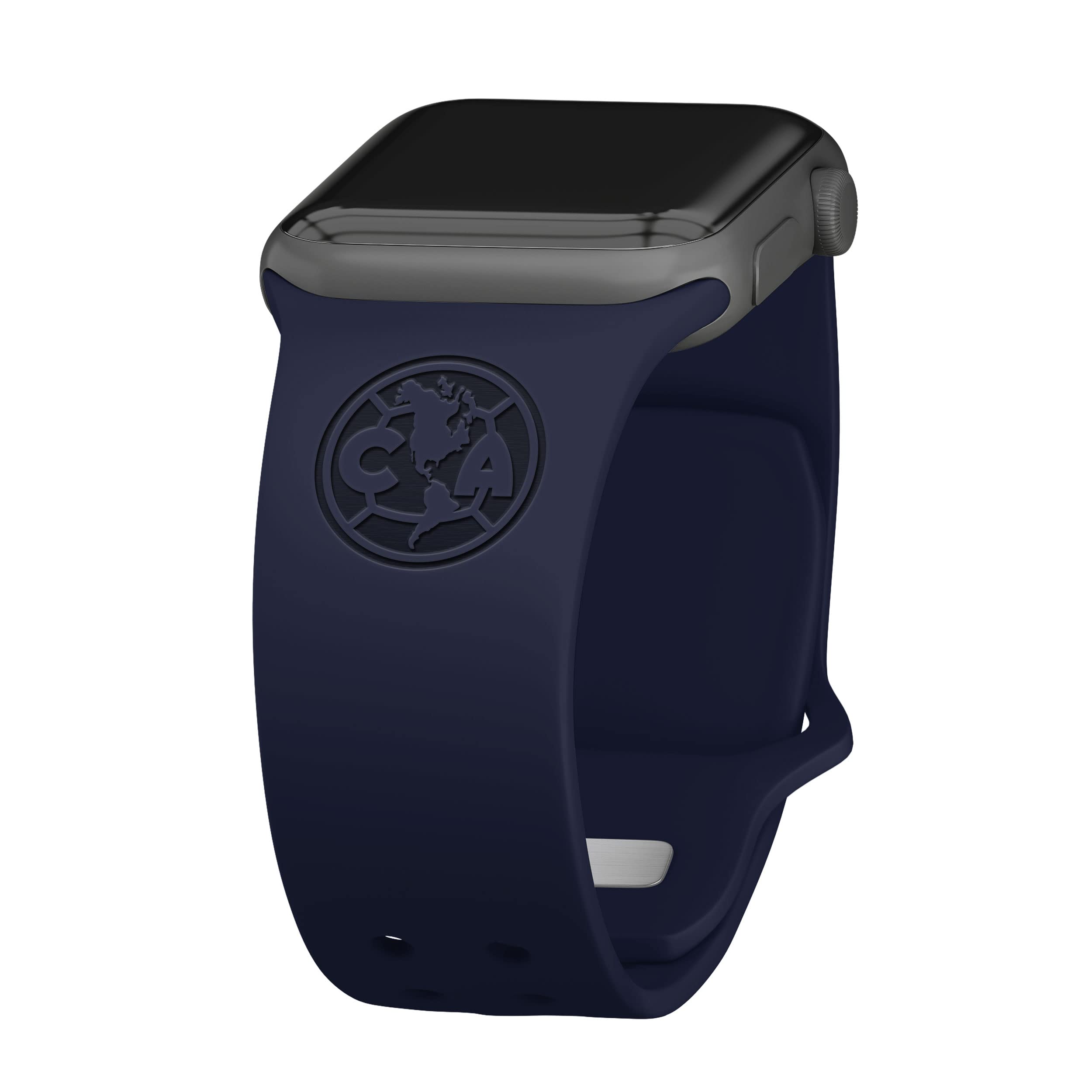Affinity Bands Club America Engraved Silicone Sport Band Compatible with Apple Watch (42/44/45mm Navy)