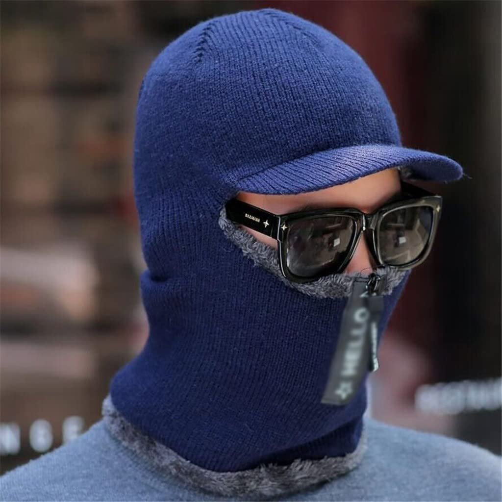 Wintermützen für Herren halten warm, Sturmhaube, Winter-Strickmütze mit Reißverschluss, Warmer Krempe, Outdoor-Skimütze (Farbe: 3er-Pack, Größe: Talla ?nica) (3er-Pack)