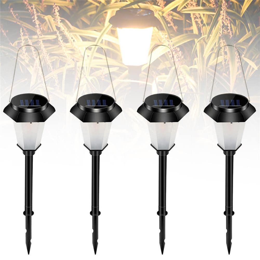 Solar Flammenlicht 4 Stück, IP65 Wasserdicht Gartenleuchten LED Solar Fackel Solarlampe Landschaftsbeleuchtung Solarleuchten Garten Außen Hängend Solarlampen, für außen Garten Balkon Hof Terrasse,C