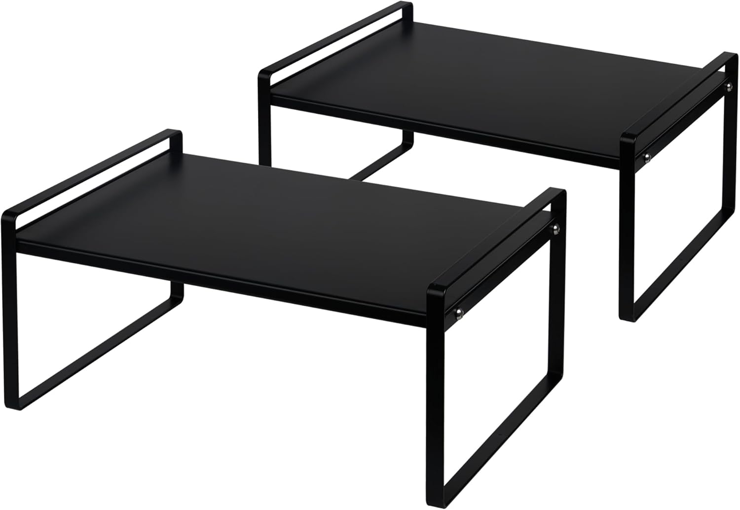 2-Pack Stackable Metal Cabinet Shelves for Kitchen & Pantry Organization