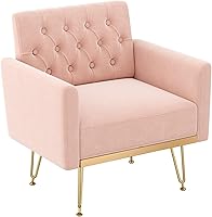 Vista 7 de Olela Silla decorativa de terciopelo con brazo para sala de estar, sillón moderno, sofá individual, acogedora silla auxiliar tapizada para lectura