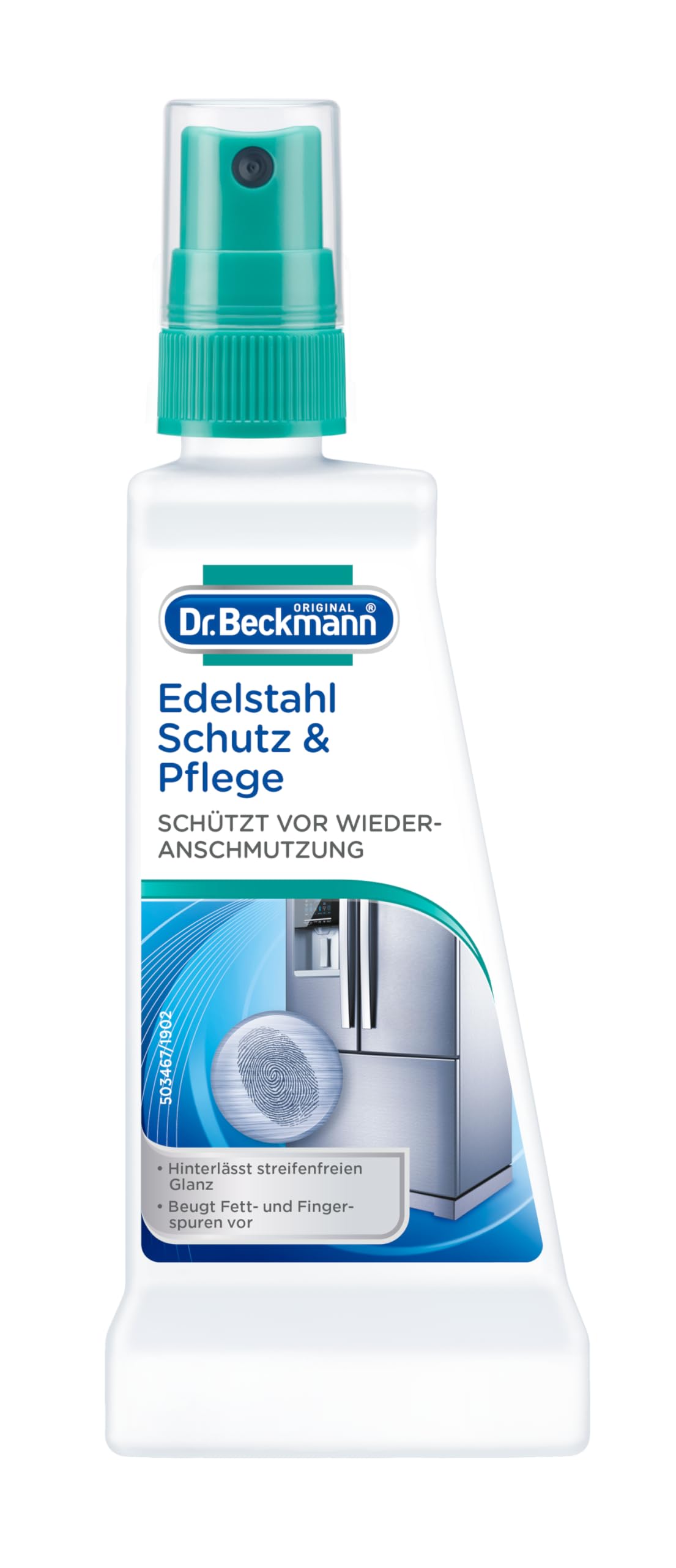 Dr. Beckmann Edelstahl Schutz und Pflege | Reinigt, pflegt und bildet einen effektiven Schutzfilm | Anti-Finger-Print-Effekt (40 ml)