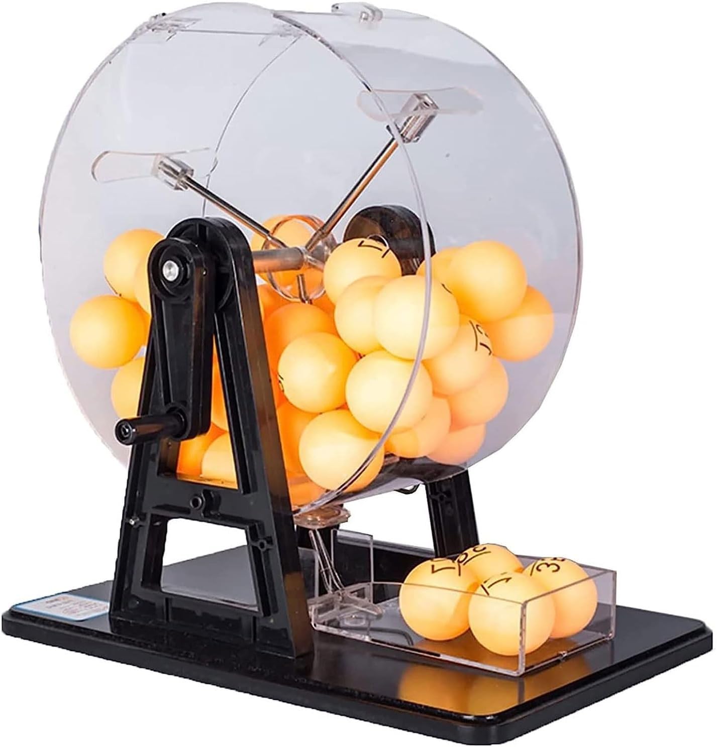Acrylic Bingo Cage Set with 50 Balls - Manual Lottery Machine for Casinos, Shopping Malls,Large Groups and Family Games Mixing Drum Cage