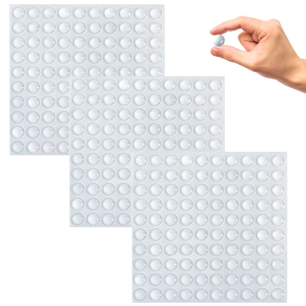 300 Pcs Adhesive Bumper Pads 6mm Soft Close Dampers Clear Buffer Pads Rubber Feet Pads for Protecting Furniture Glass Tables Crafts Wall
