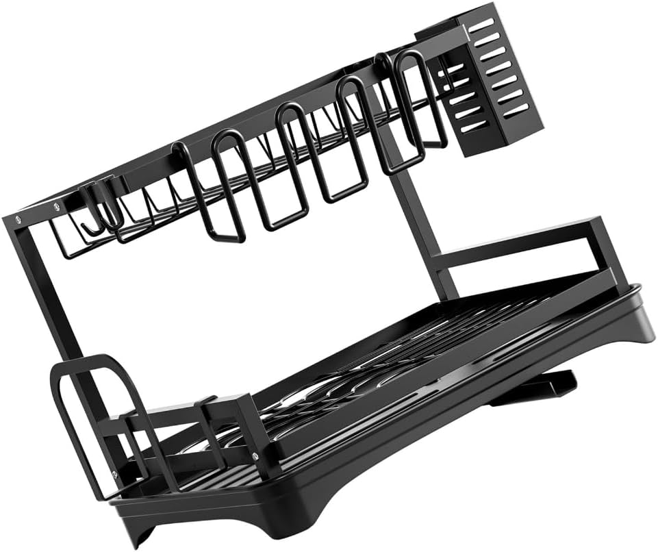 Double Layer Kitchen Counter Organizers Stylish Dish Rack Space Saving Organizers For Kitchen Countertop Organization