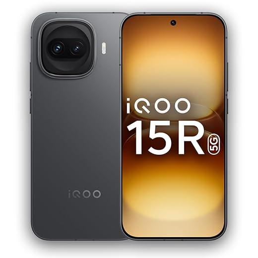 iQOO 15R (Dark Knight, 8GB RAM, 256GB Storage) | Snapdragon® 8 Gen 5 Processor | India’s Slimmest Smartphone in 7600mAh Battery* | Segment's Most Stable 144FPS Gaming*