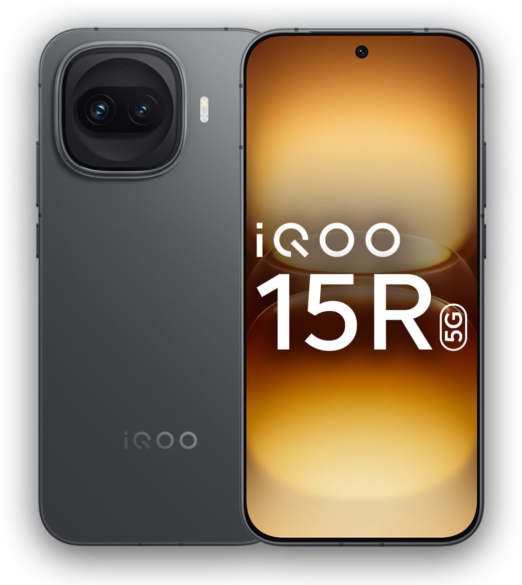 iqoo 15r (dark knight, 12gb ram, 512gb storage) | fastest snapdragon® 8 gen 5 in the segment* | india’s slimmest smartphone in 7600mah battery* | segment's most stable 144fps gaming*