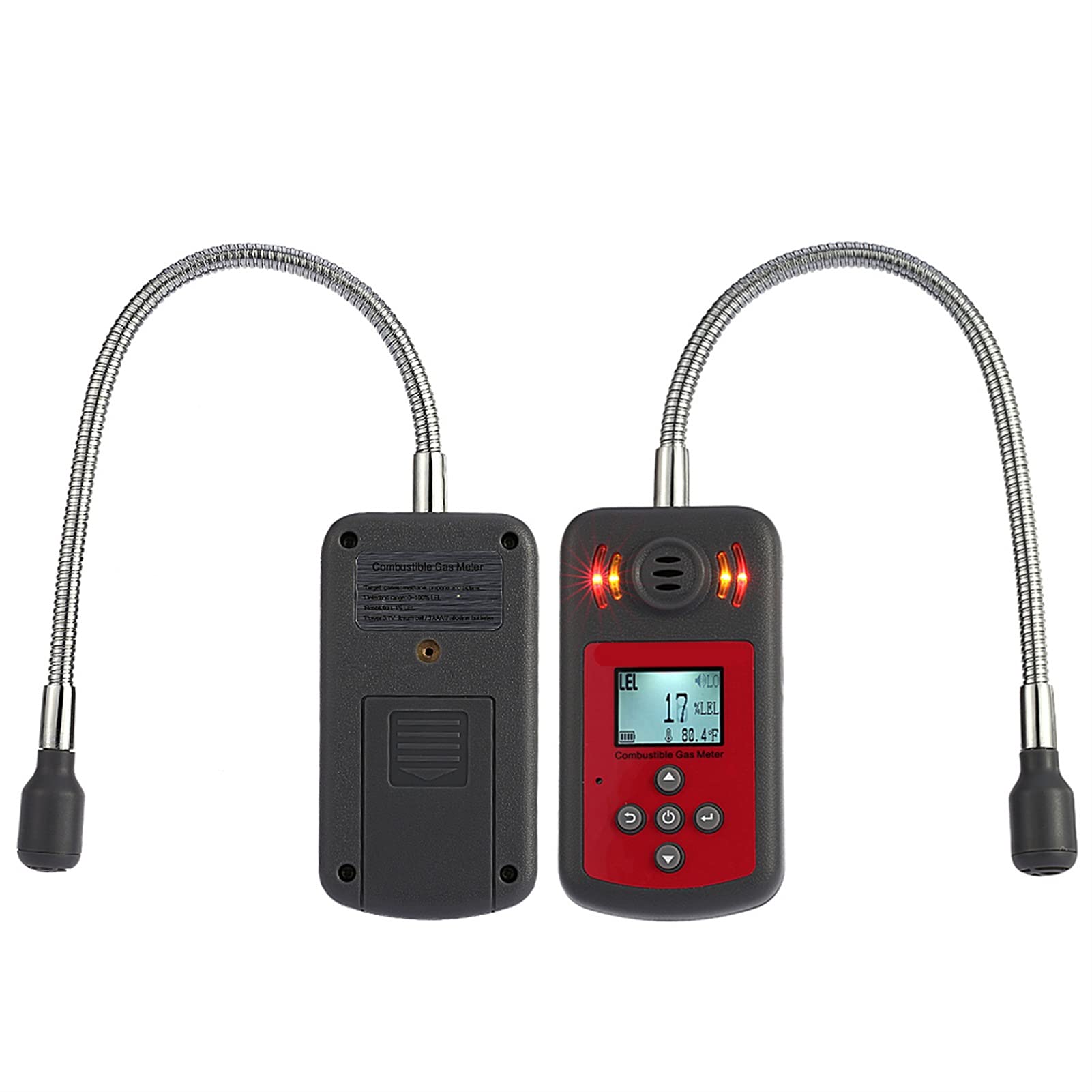Detector de gas combustible digital LCD, ubicación de fuga de gas para automóviles, analizador de gas con alarma de luz de sonido