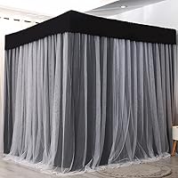 Vista 7 de Dosel de cama de princesa de 4 esquinas y linda mosquitera para cama de niñas, dormitorio de adultos, habitaciones de niños; cortina de mosquitero