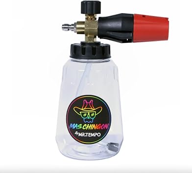 Mas Chingon Car Wash Snow Foam Cannon Sprayer for Pressure Washer Wide Mouth Max Release Car Wash, Home Wash & Boat Wash Foam Cannon That Connects to Your Pressure Washer 34 oz Bottle