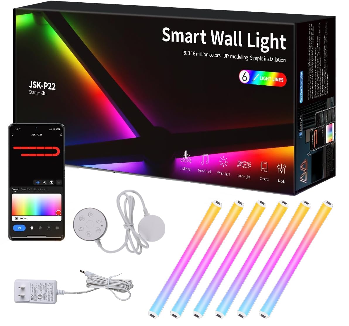 Amazon.com: VKTEKLAB RGBIC Smart WiFi Glide Wall Light, Compatible