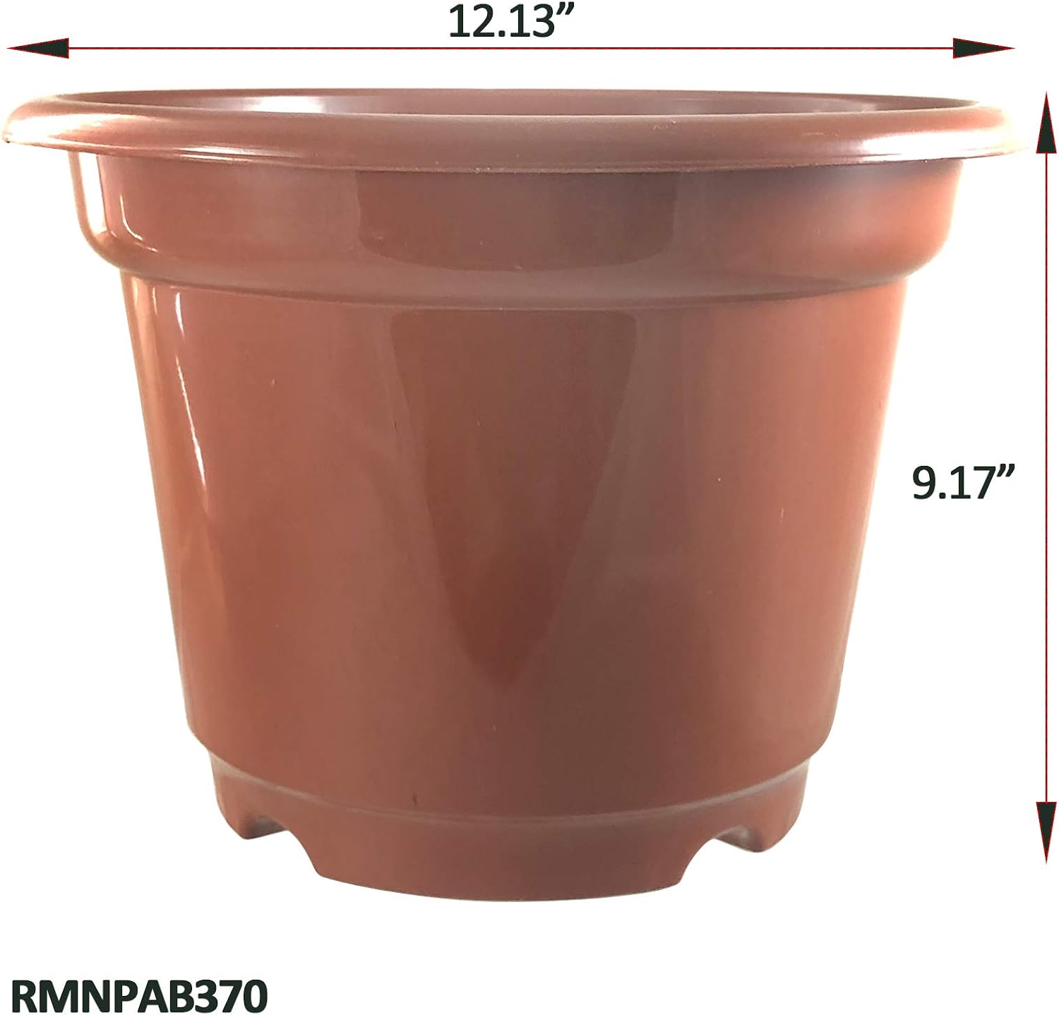 6 pcs / 4.5 Gallon Diameter 12.13" Brick Red Plastic Pots with Tray/for Flower, Vegetables, Furit Tree Plants Nursery Seedling in The Garden Indoor Outdoor