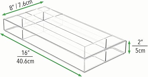 Miniatura 4 de mDesign Bandeja organizadora de maquillaje dividida de plástico para cajón de baño, tocador, almacenamiento de encimera, organización de cosméticos
