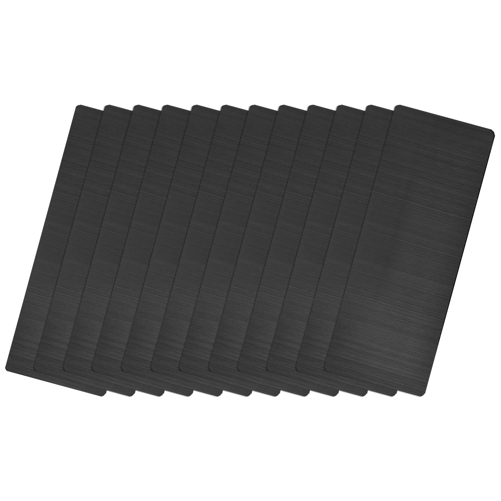 sourcing map Blank Metal Card, 3.1" x 1.2" Brushed 201 Stainless Steel Plate for DIY Laser Engraving Nameplate, 0.4mm Thick Black 12 Pcs