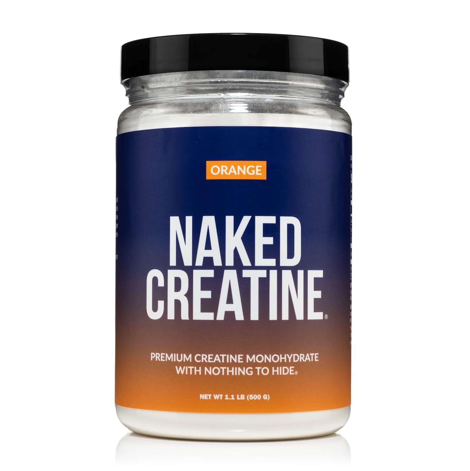 Pure Micronized Orange Creatine Monohydrate - 36 Servings - 500 Grams, 1.1Lb Bulk, Vegan, Non-GMO, Gluten Free, Soy Free. Aid Strength Gains, No Additives
