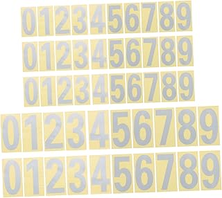 OSALADI 5 Sets Mailbox Email Digital Sticker Number Decals Numbers Stickers Mailbox House Numbers for outside Mailbox Numbers Address Numbers Decal Paper Silver Reflective Label