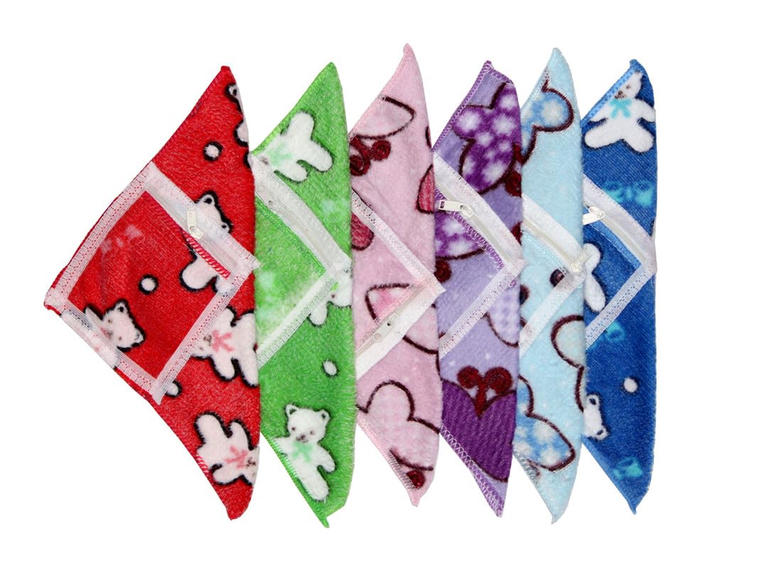 mikoniko Women's Handkerchief Thin Face Cotton Hanky With Zip Pocket For Daily Use Hankies Set Of 6 Pcs (Multicolour)-picture-19