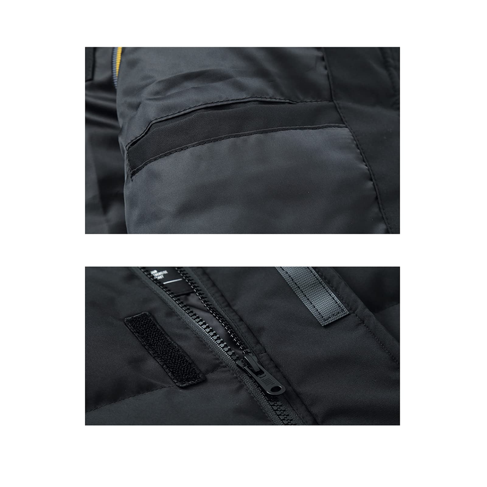 Hombres más tamaño chaleco al aire libre cálido repelente al agua a prueba de viento más chaleco de terciopelo chaleco de pesca casual chaqueta de viaje ropa de abrigo superior negro-4XL