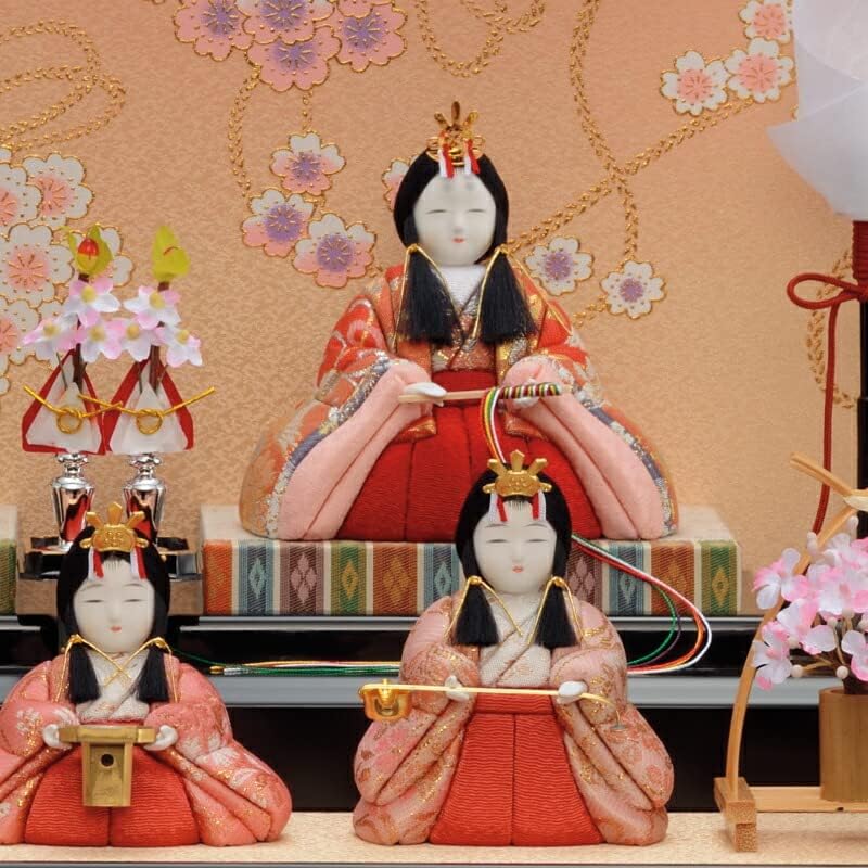 一秀 雛人形 木目込み ケース飾り 五人飾り 安土雛 16号 I-11 木目