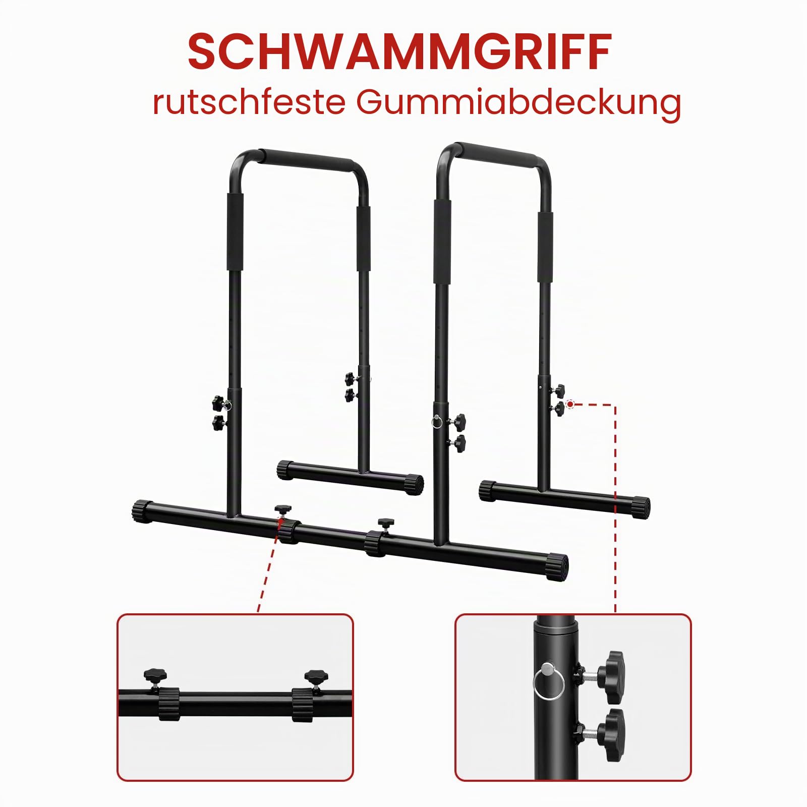 Verstellbare Dip-Barren-Station, Klimmzugstangen, robuster Stahl, Parallel-Push-Up-Ständer, Dip-Station für Zuhause, Fitnessstudio, Krafttraining, Workout, Fitnessübungsgeräte