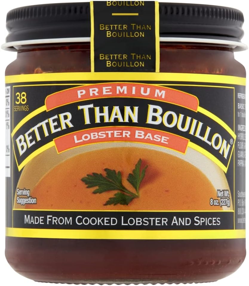 Better Than Bouillon Premium Lobster Base, Made from Select Cooked Lobster & Spices, Makes 9.5 Quarts of Broth 38 Servings, 8 Ounce (Pack of 2)