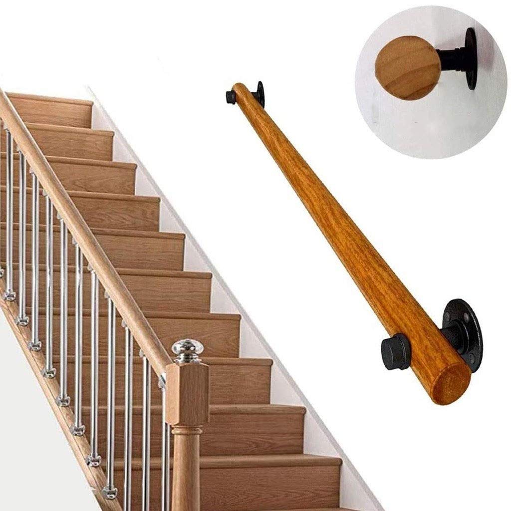 Rampe d'escalier en bois massif complet pour mains courantes de couloir intérieur