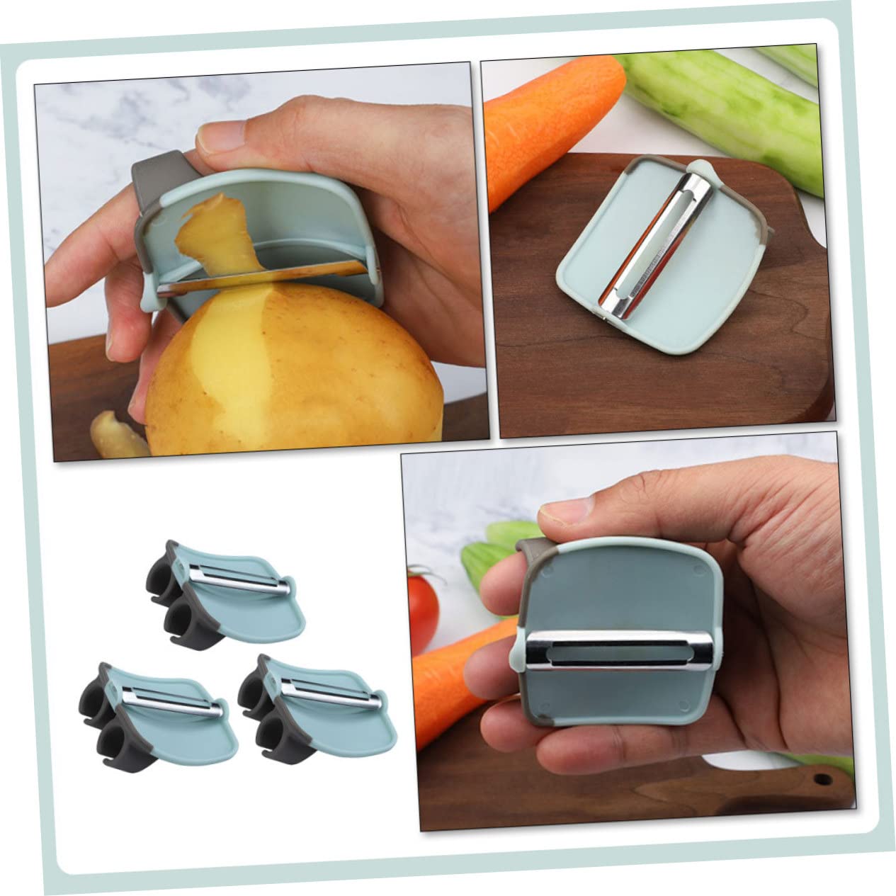 BRIGHTFUFU 3Pcs Multi Functional Vegetable Peeler Kitchen Fruit and Potato Paring Tools Efficient Cucumbers Carrots and Veggie Peelers for Household Use