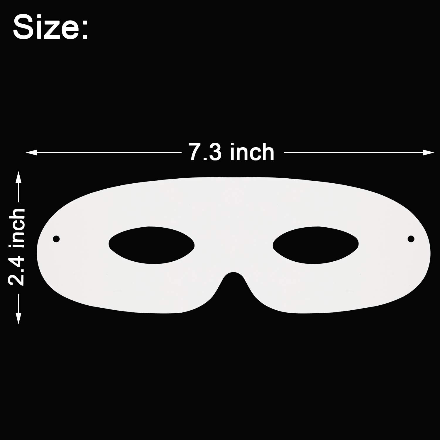 Gejoy 40 Pack Blank White Masquerade Eye Masks with Elastic Strings, Pre-Punched DIY Decorating Masks for Carnival & Mardi Gras Parties, Costume Accessory, Photo Booth Props - Image 3