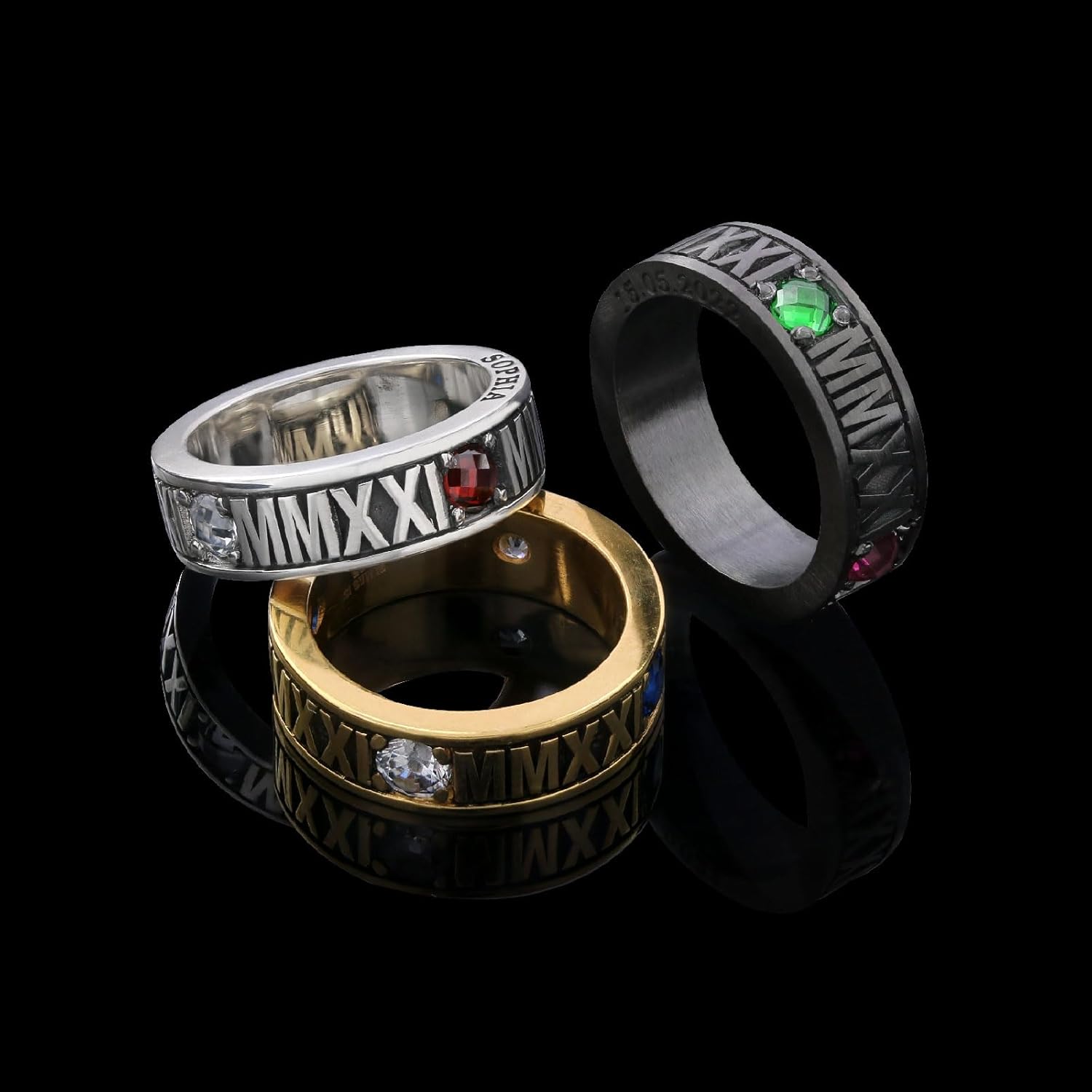 Roman Numeral Class Ring, Class Band Ring, Personalized School Ring, Customized Class Ring