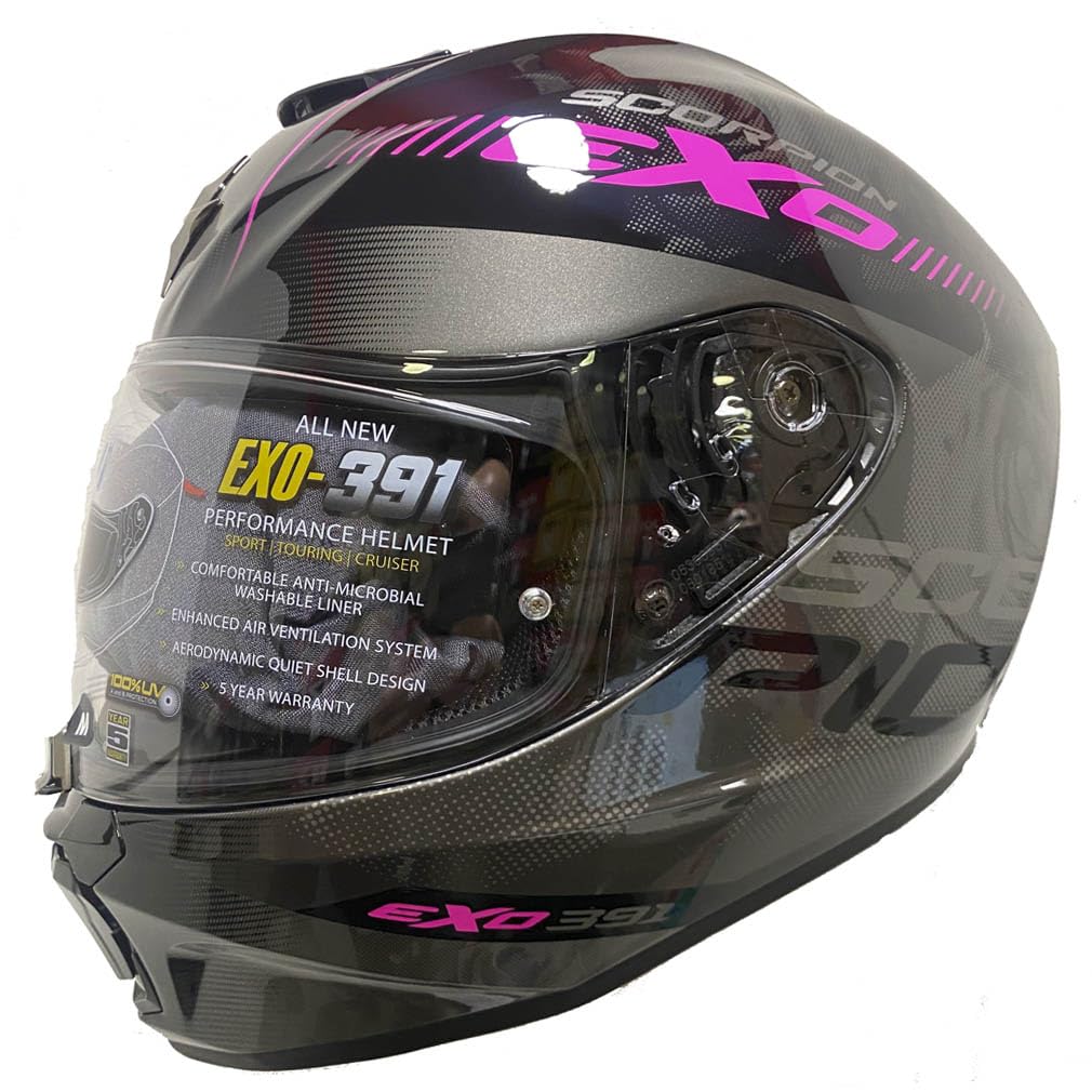 Scorpion Exo-391 AVA Rosa | Casco de Moto Integral Unisex Hombre y Mujer Homologado ECE 22.06