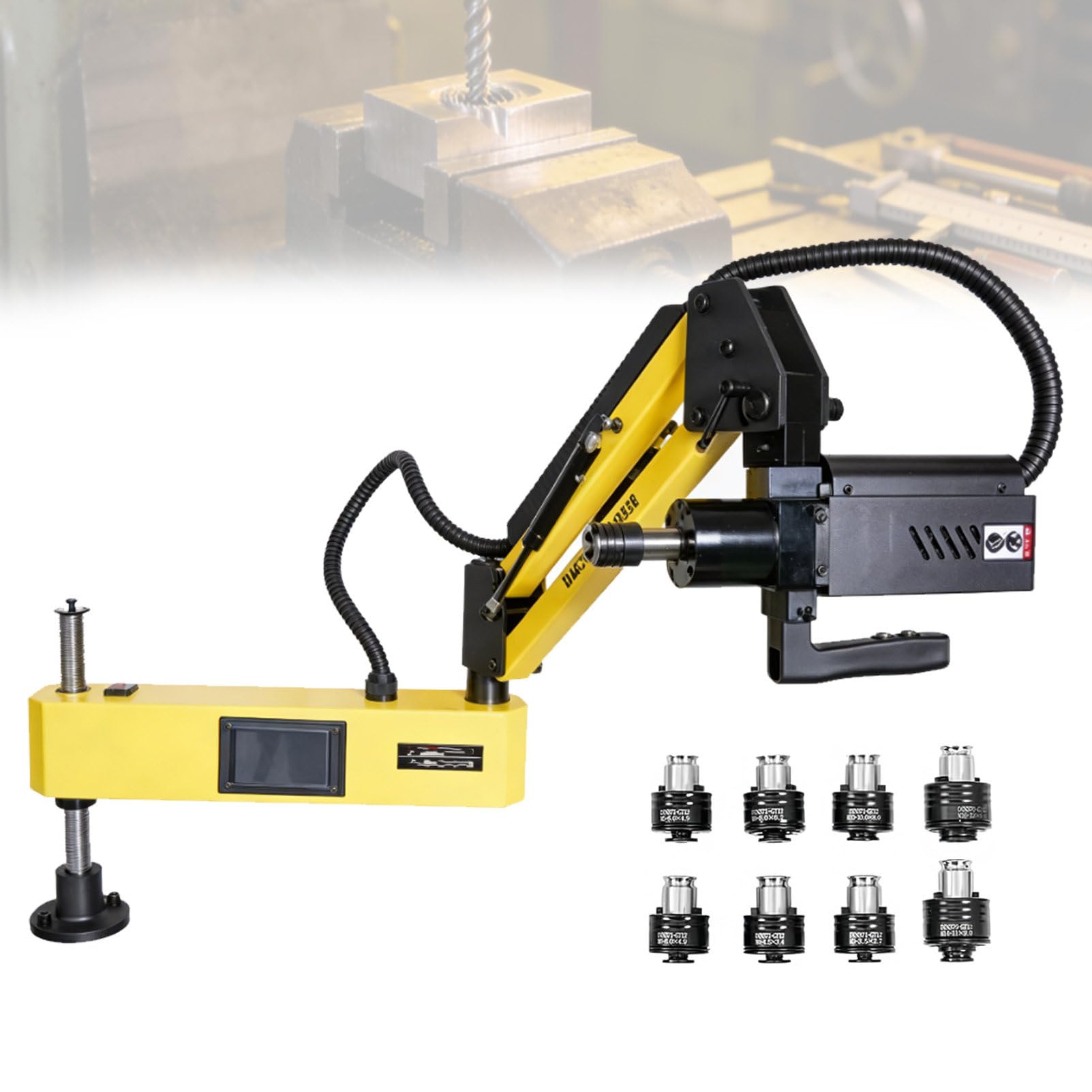 Maschinetta Maschiatrice Elettrica M3-M16, Braccio Maschiatore Universale A 360 Gradi, 8 Pinze Incluse, per La Produzione di Macchinari E Altri Settori Industriali
