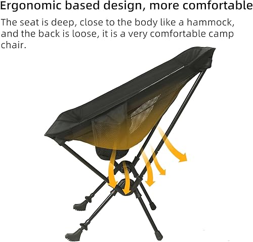 Miniatura 7 de ROCK CLOUD Silla de camping portátil, sillas plegables ultraligeras y poste de senderismo 2 en 1 para campamento al aire libre, senderismo,