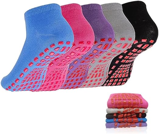 Calze Antiscivolo Per Yoga E Pilates - 2 Paia, Cotone, Con Grips In Gomma, Taglia UNI UK 4-9 / EU 37-42 - Foto 10